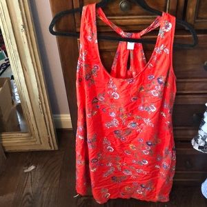 Red dress with flowers